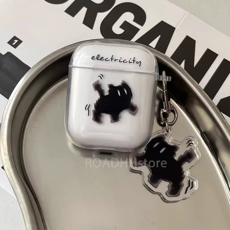 Wireless Cute Cat Black Charging Box for Airpods 4 Pro 3 2 1 Pro3 Case Transparent Silicone Earphone Cases for Airpods Pro 2 2Nd