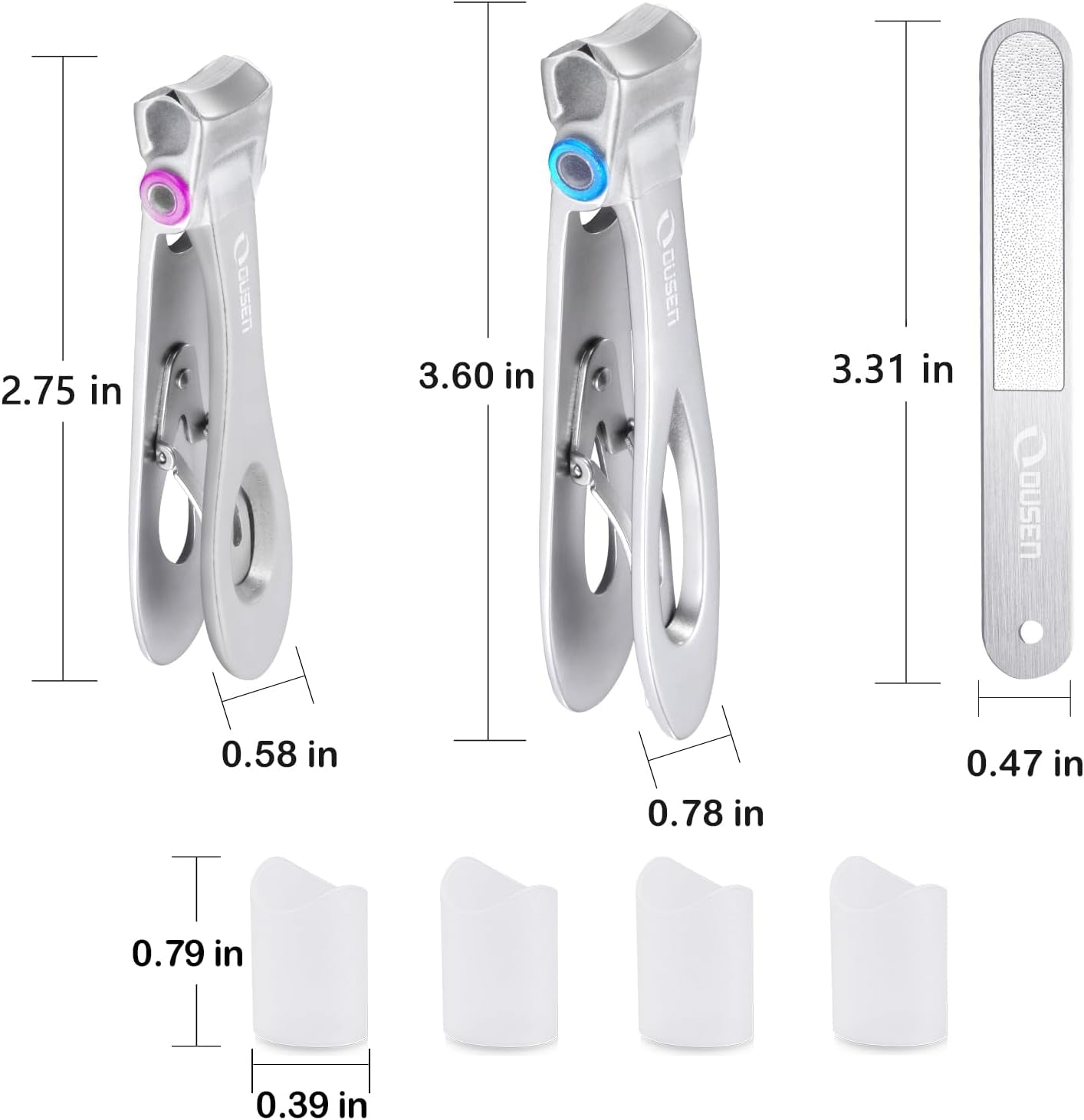 Thick Nail Clippers with Catcher, Full Anti-Splash Nail Clippers for Men & Women, Wide Jaw Opening Toenail Clippers for Seniors, Adult Fingernail Cutter & Toe Nail Clipper Catch All Nail Clippings