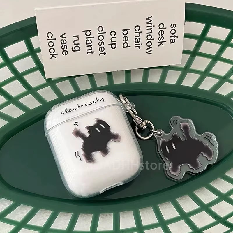 Wireless Cute Cat Black Charging Box for Airpods 4 Pro 3 2 1 Pro3 Case Transparent Silicone Earphone Cases for Airpods Pro 2 2Nd
